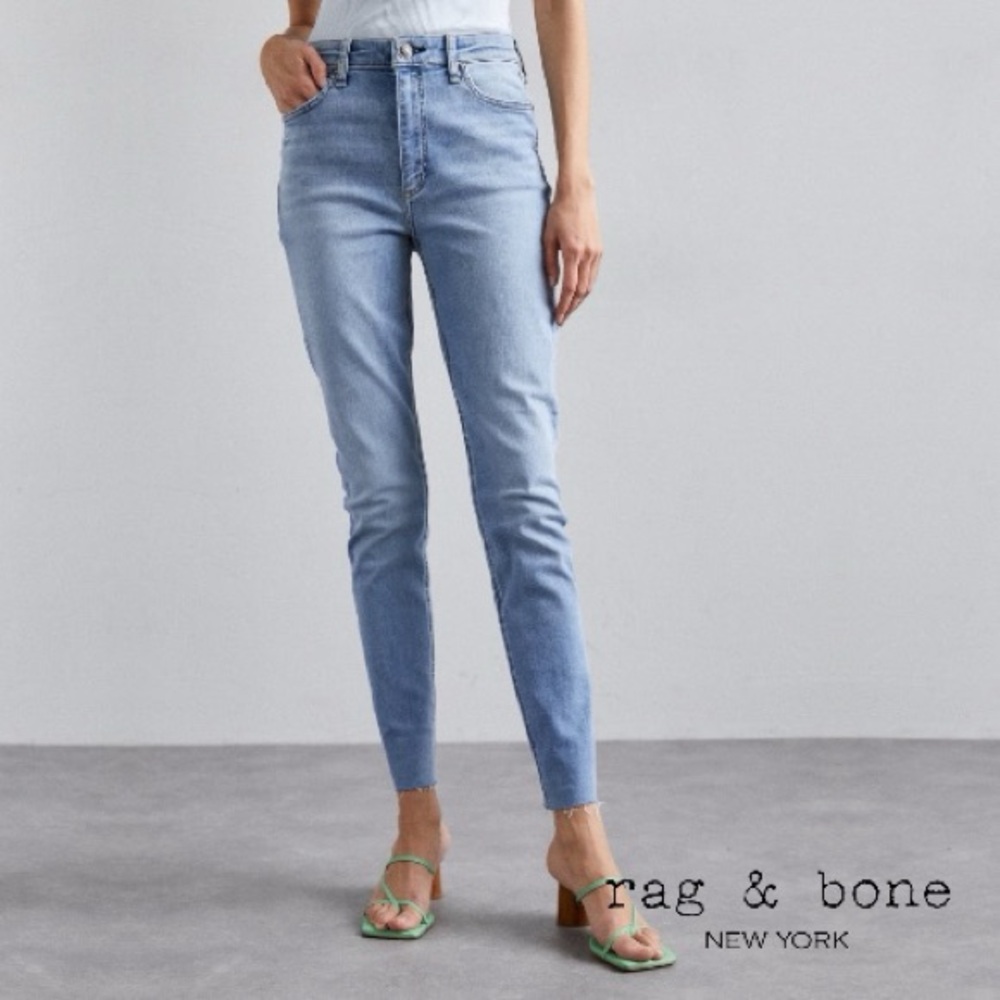 Rag & Bone **NWT** Nina High Rise Skinny Leg Jeans in Clemente Blue Wash Denim